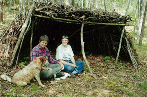 Work shelter made from debris